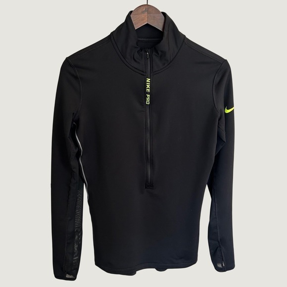 Nike Other - Nike Pro Dri-FIT Womens Half Zip Long Sleeve Training Top Black L 685969-010